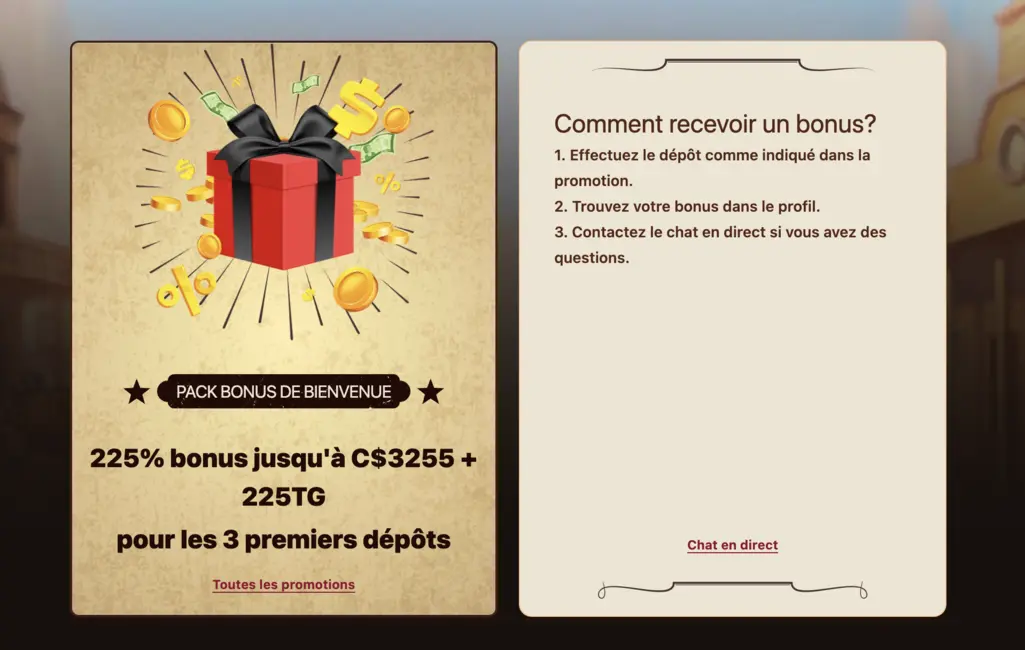 Pack bonus de bienvenue Smokace Casino